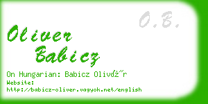 oliver babicz business card